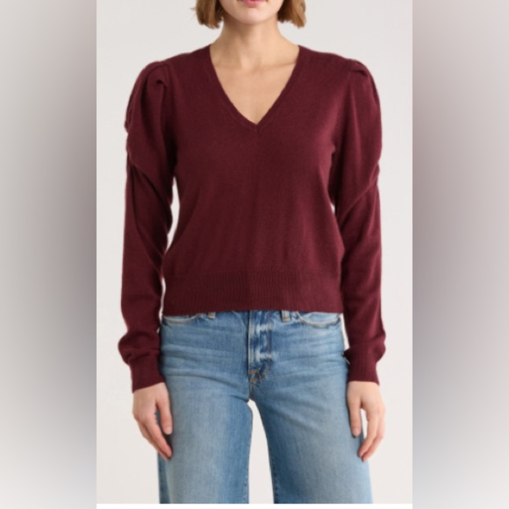 FRAME Frankie V-Neck Wool Blend Sweater